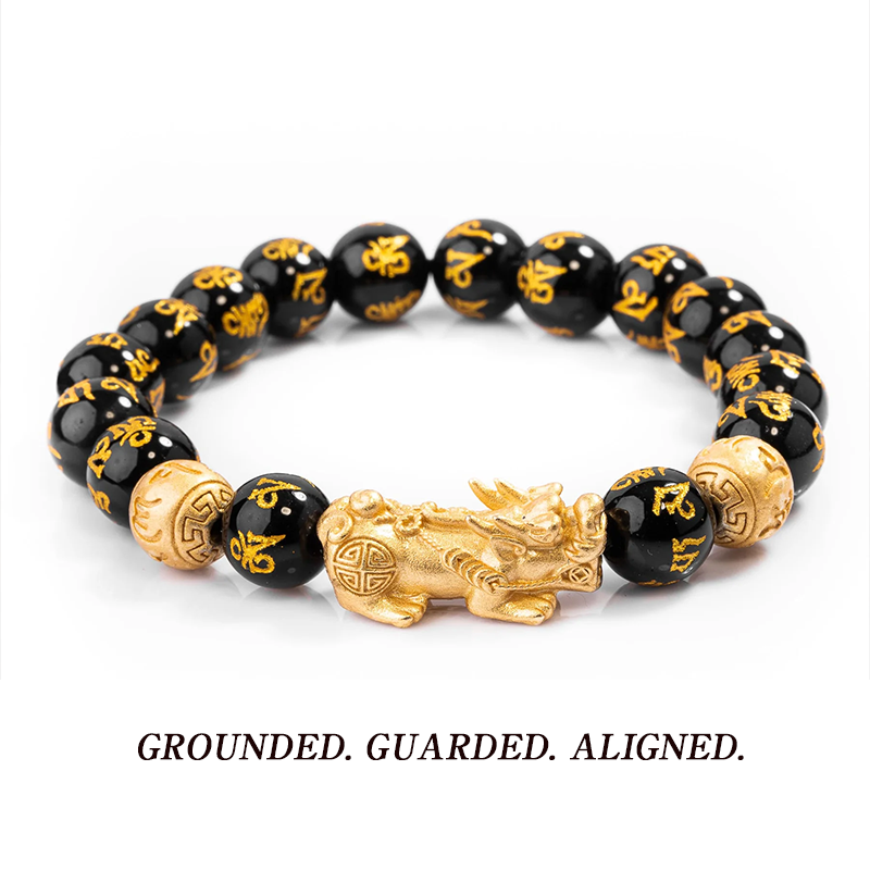 Pixiu Black Obsidian Bracelet for Wealth (Wealth • Protection • Bundance)