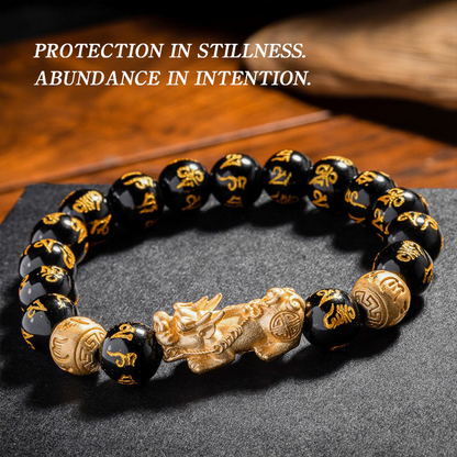 Pixiu Black Obsidian Bracelet for Wealth (Wealth • Protection • Bundance)