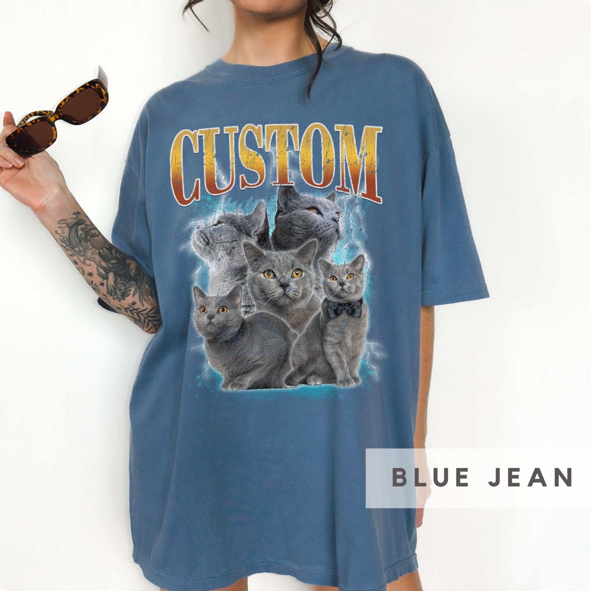 Custom Comfort Colors Vintage Pet Shirt - Pet Photo + Name
