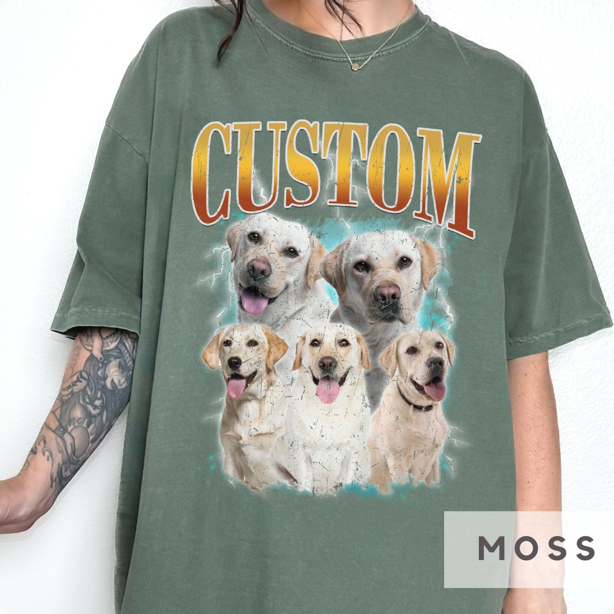Custom Comfort Colors Vintage Pet Shirt - Pet Photo + Name
