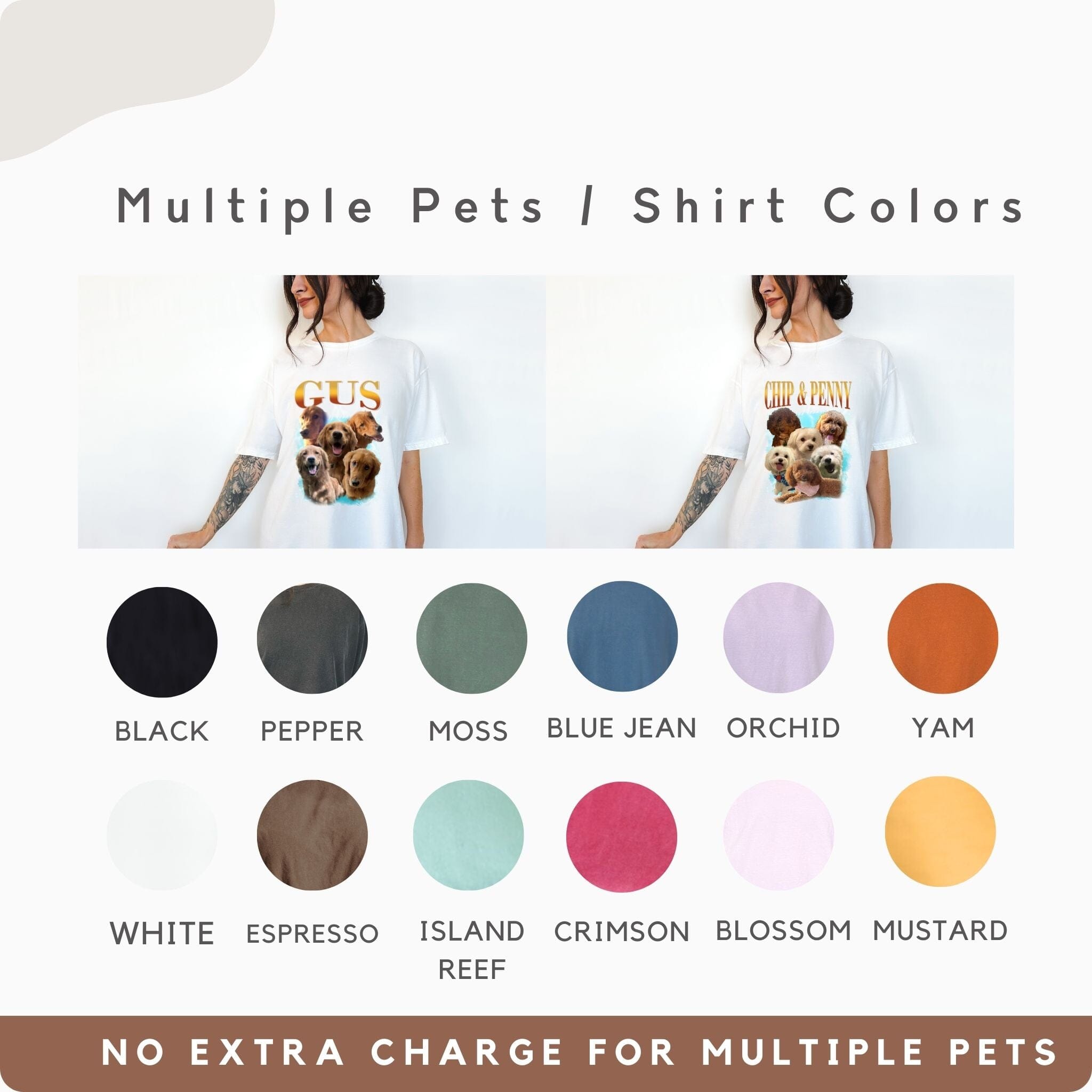 Custom Comfort Colors Vintage Pet Shirt - Pet Photo + Name
