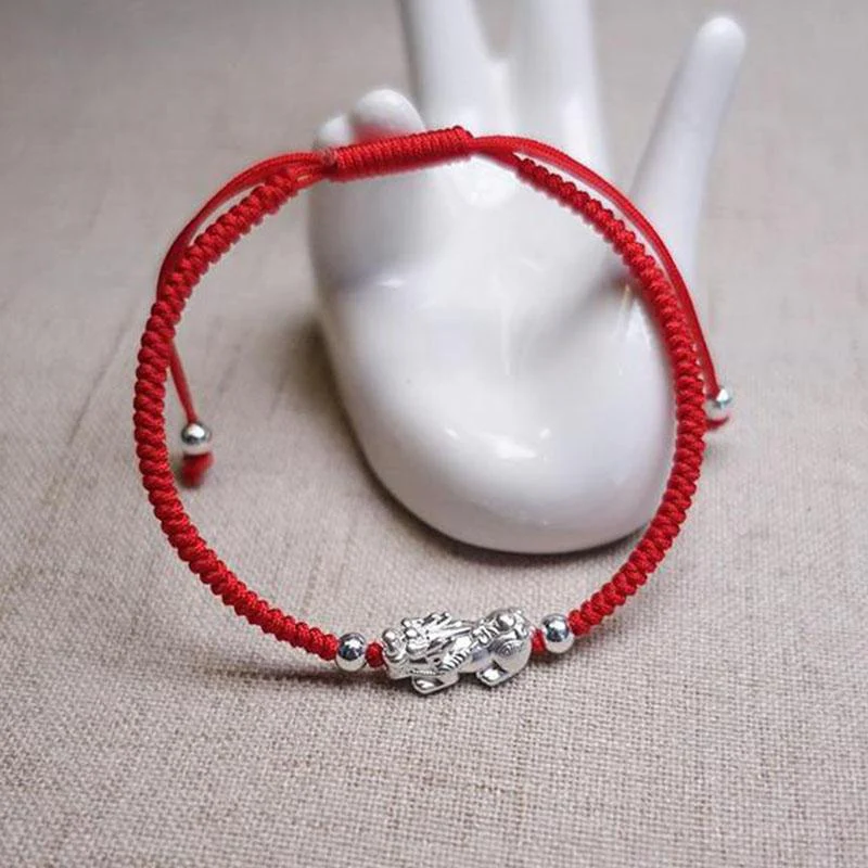 Red String Silver Pixiu Bracelet – Strength • Determination • Cultural Symbolism