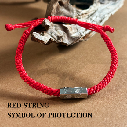 925 Sterling Silver Handwoven Red String Bracelet（ Calm • Protection • Luck）