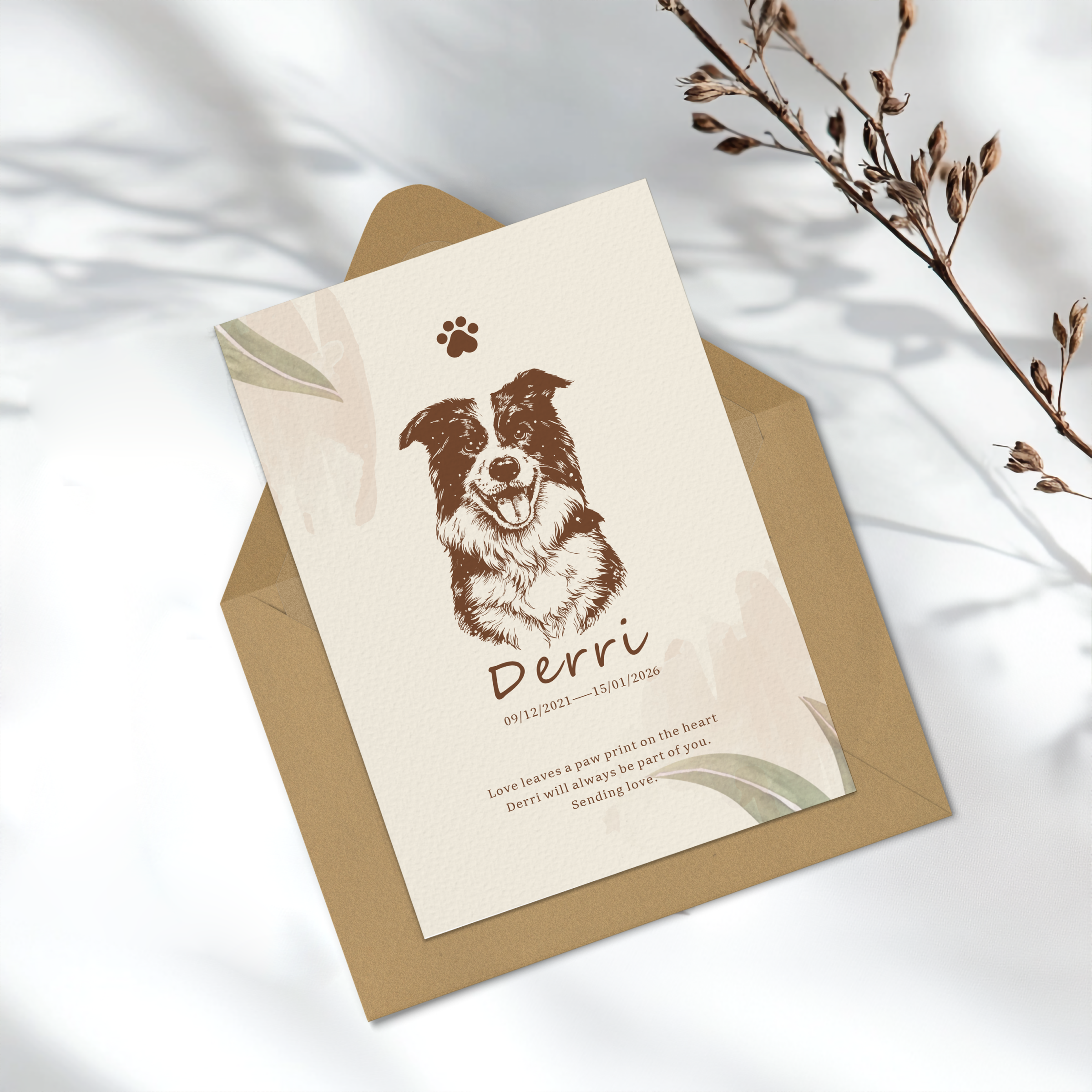 Custom Pet Sympathy Card from Photo, Personalized Memorial Card with Message, Digital or Printed Option