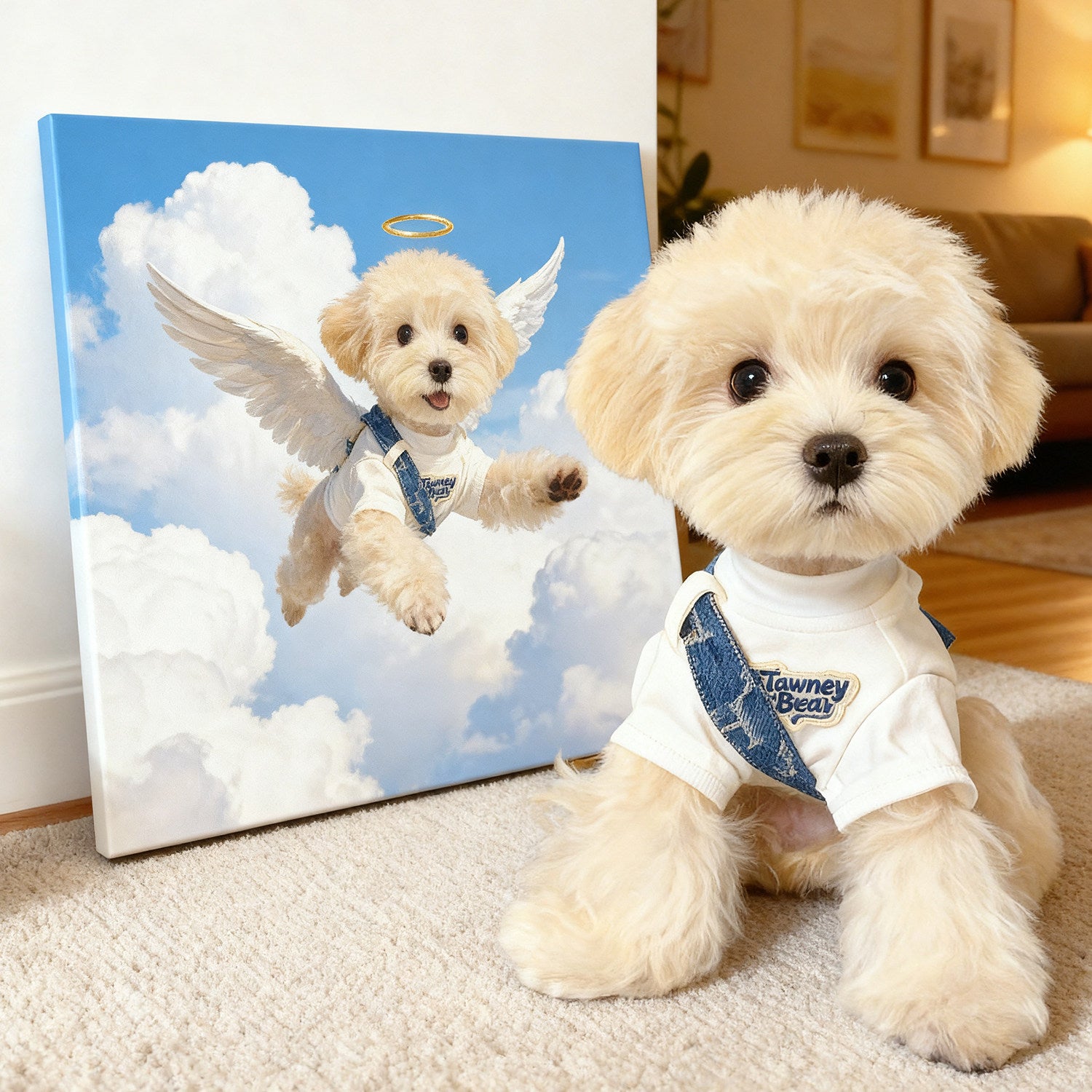 Custom Pet Portrait Canvas Print — Oil Painting Style, Made to Order