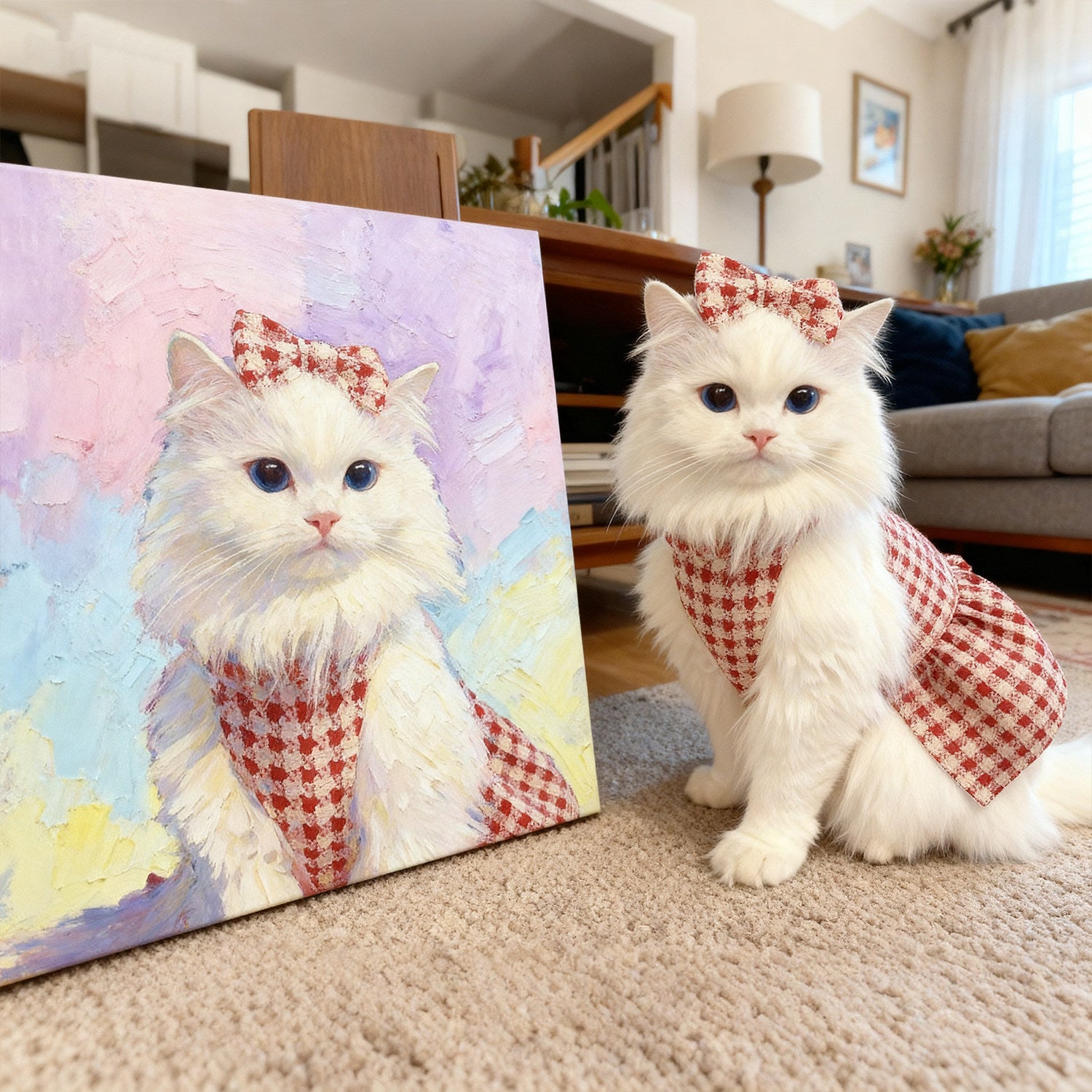 Custom Pet Portrait Canvas Print — Oil Painting Style, Made to Order