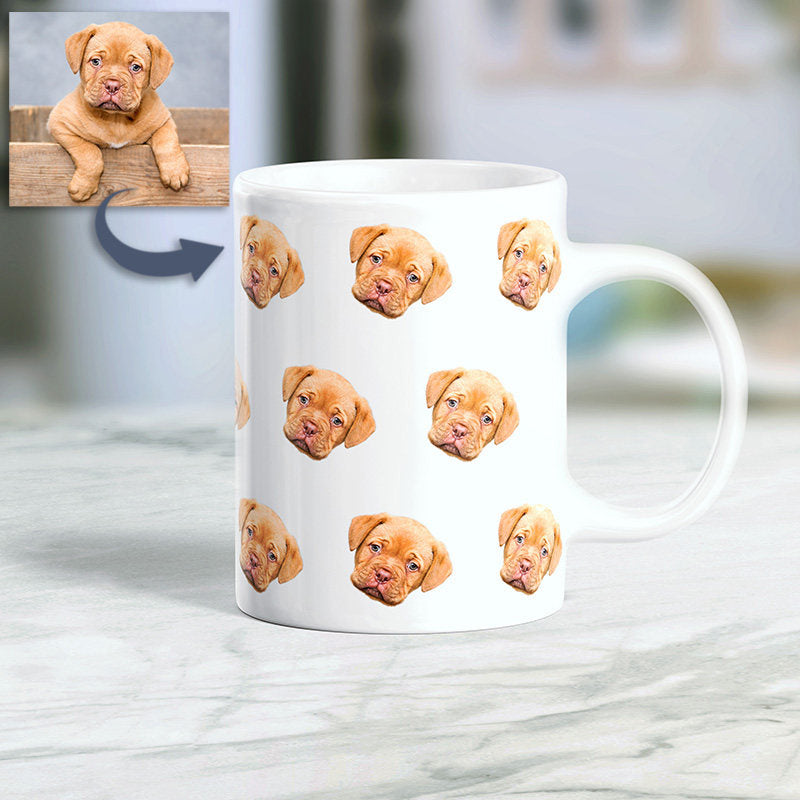Custom Pet Photo Mug – Personalized Ceramic Mug with Your Dog or Cat Photo