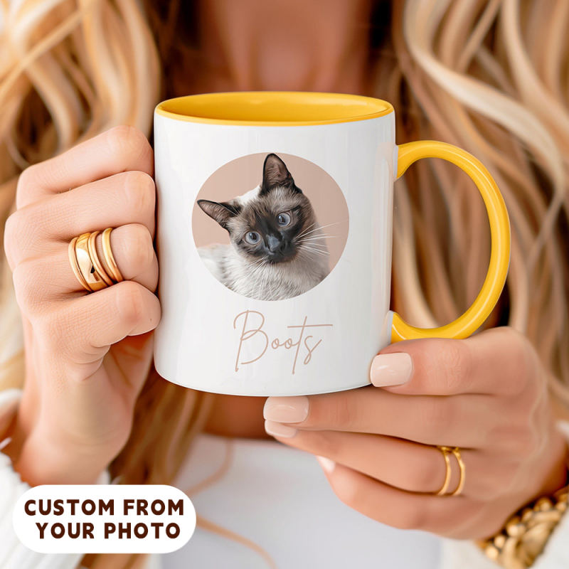 Custom Pet Photo Mug – Personalized Ceramic Mug with Your Dog or Cat Photo