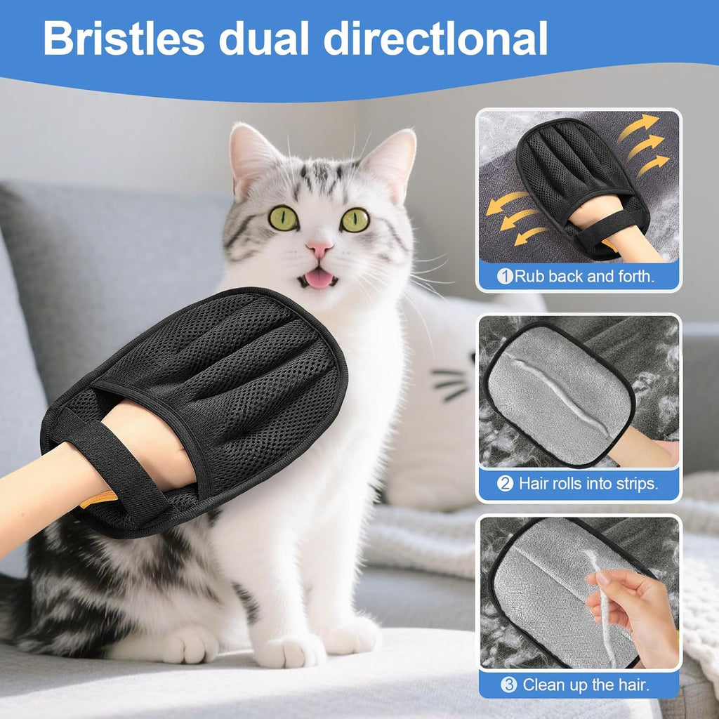 Premium Pet Hair Removal Glove – Reusable Electrostatic Grooming Tool for Clothes, Sofa & Carpet