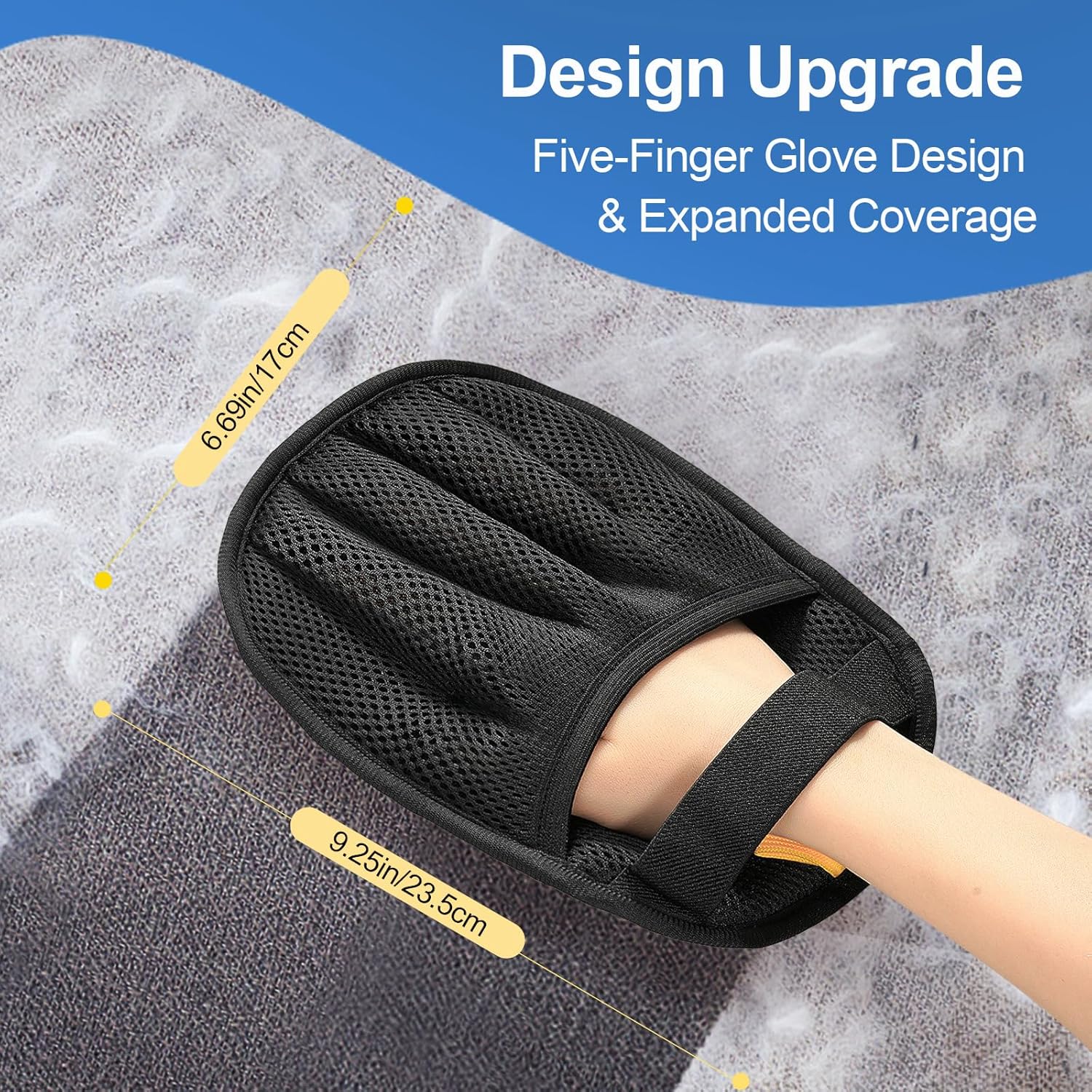 Premium Pet Hair Removal Glove - Reusable Electrostatic Pet Grooming Tool for Clothes, Sofa, Carpet & More | Larger Size & Better Grip