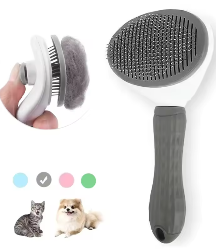 Premium Self-Cleaning Pet Hair Remover Brush - Dog Cat Grooming Tool with One-Click Fur Release | Ergonomic Design for Easy Grooming