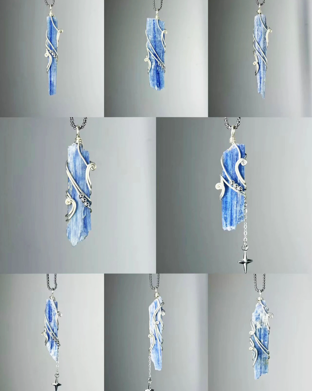 Natural Kyanite Wire Wrapped Necklace | Alignment & Communication