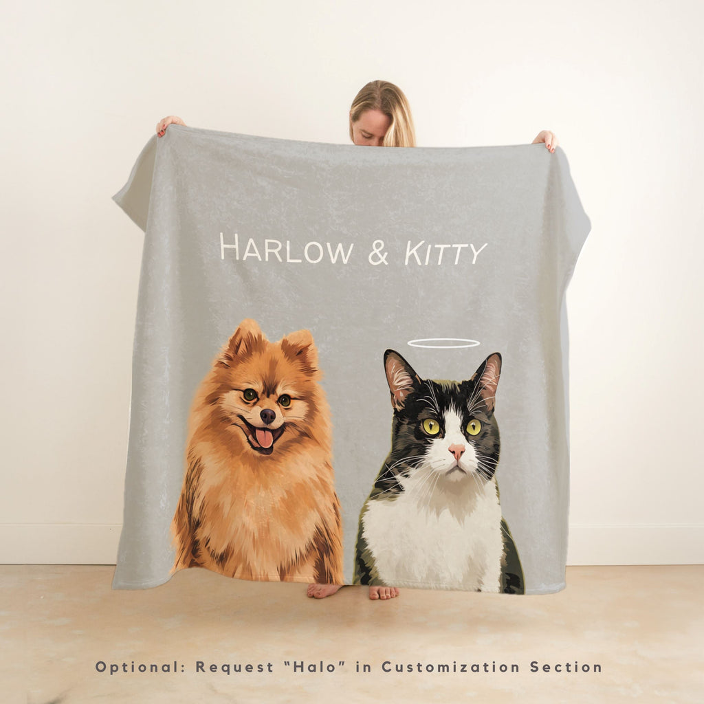Custom Pet Color Blanket - Pet Photo + Name