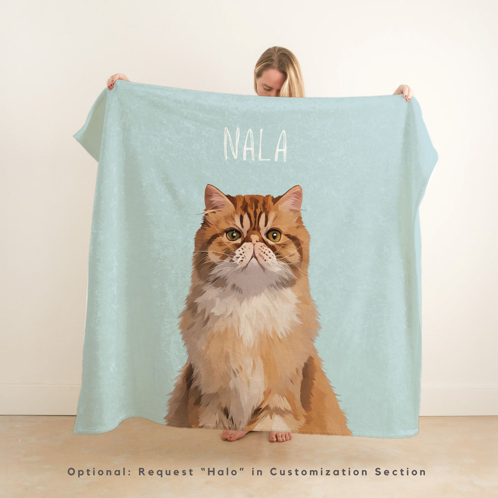 Custom Pet Color Blanket - Pet Photo + Name