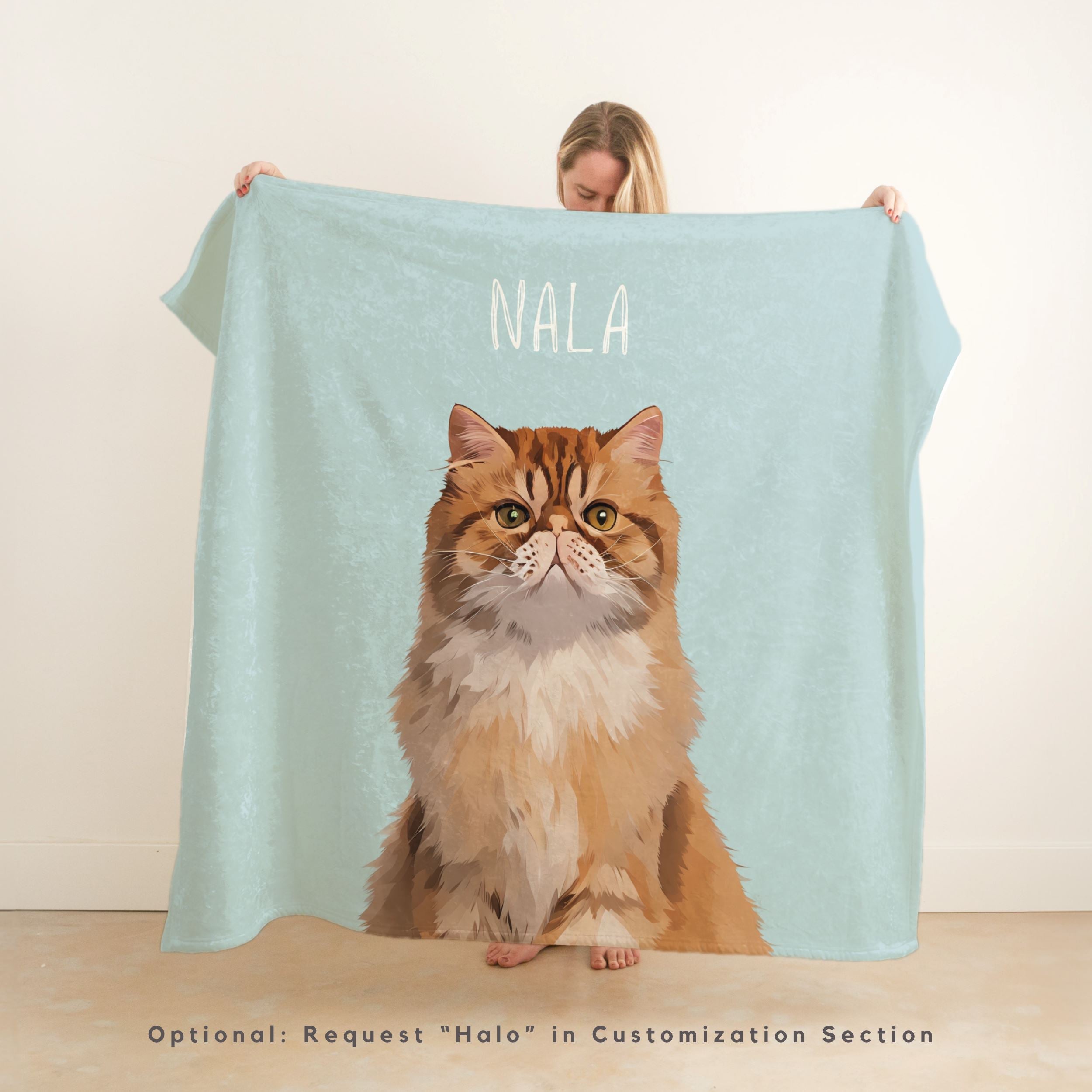 Custom Pet Color Blanket - Pet Photo + Name