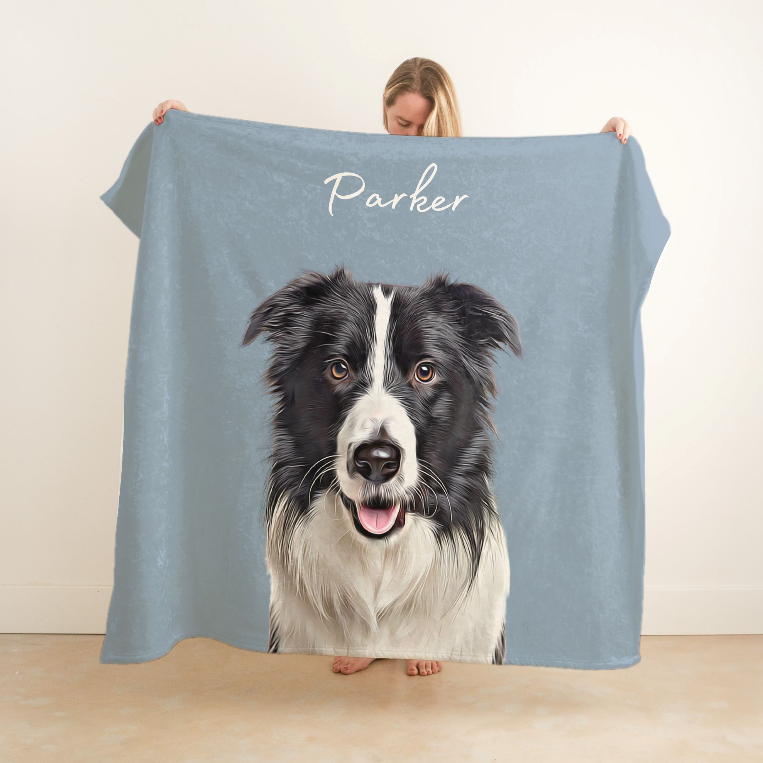Custom Pet Color Blanket - Pet Photo + Name