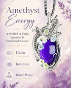 Crystal heart wire wrapped necklace meaning image highlighting love, emotional healing, self-compassion, and the emotional symbolism of handmade crystal jewelry.